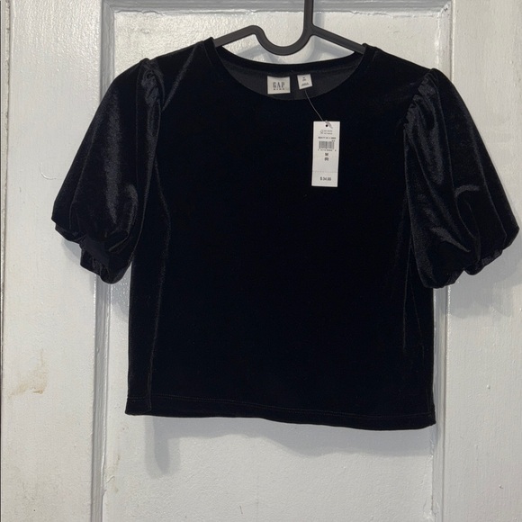 GAP Other - GAP Black Velvet Puff Sleeve Blouse